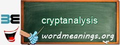 WordMeaning blackboard for cryptanalysis